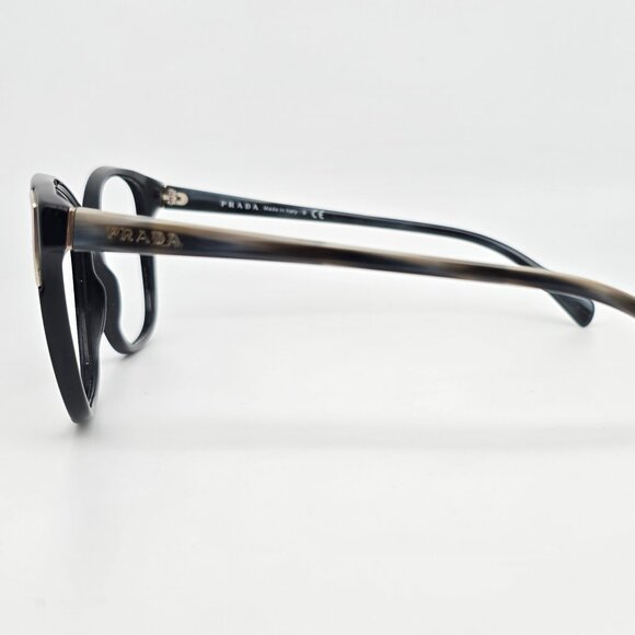 Prada SPR 01O 307-5S0 Black Grey Stripe Cat Eye Sunglasses Frame Italy 55-17-140 - Picture 3 of 14